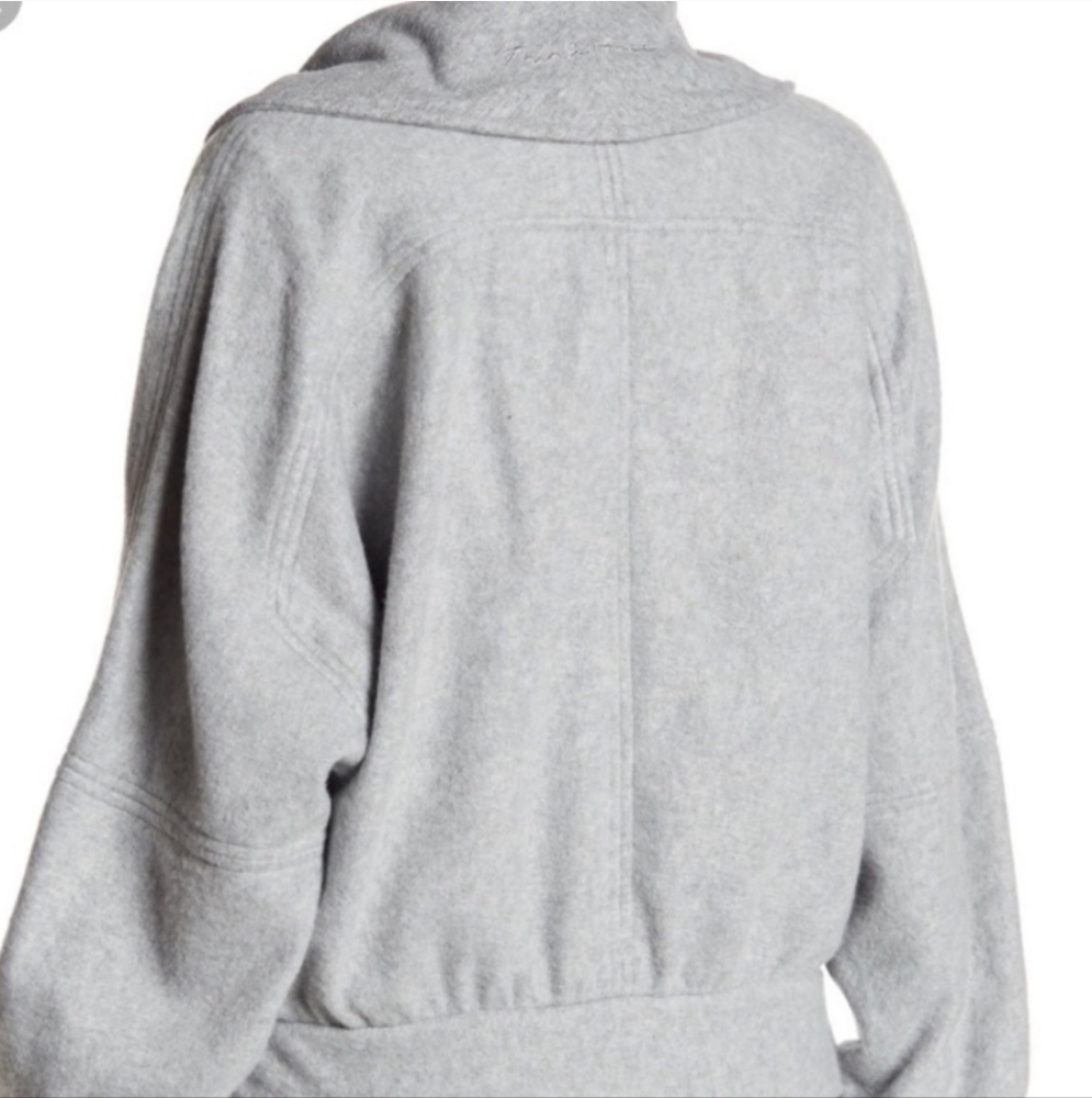 Free People Passage Jacket Soft Fleece Shawl Collar Slouchy Grey Size Small NWT - Picture 9 of 14